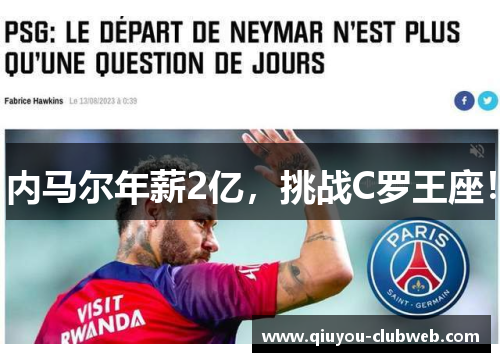 内马尔年薪2亿，挑战C罗王座！